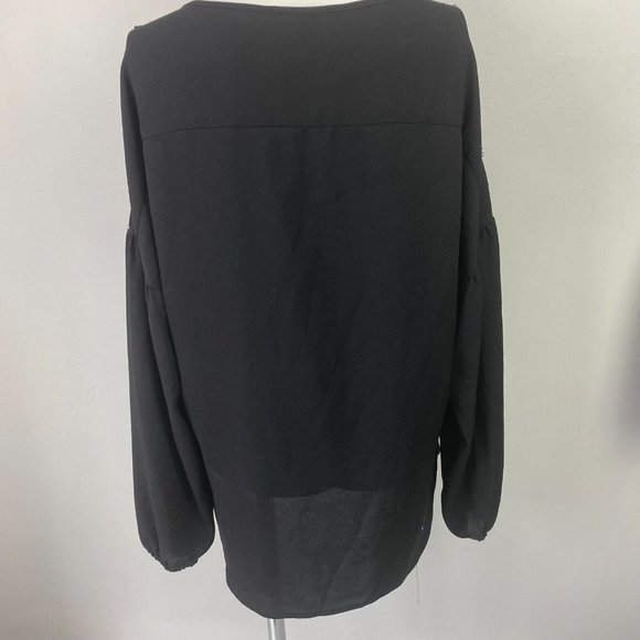 BNWT Piper Size 8 Women's Top Blouse Black Gold Lace Long Sleeve - Picture 6 of 11